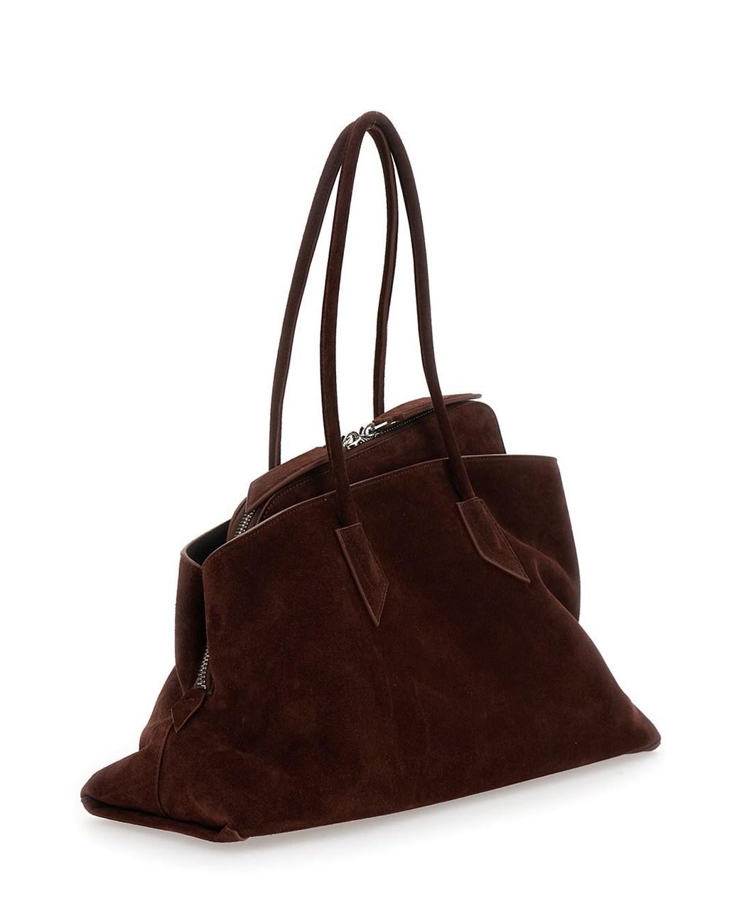 The Attico Brown Shoulder Bag La Passeggiata Suede