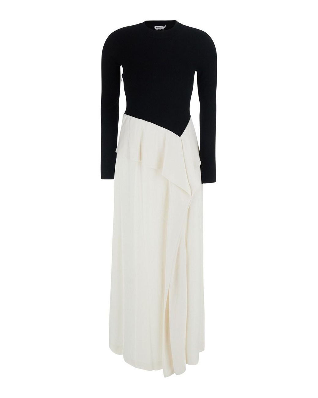 Jonathan Simkhai White Long V-Neck Draped Dress Rayon