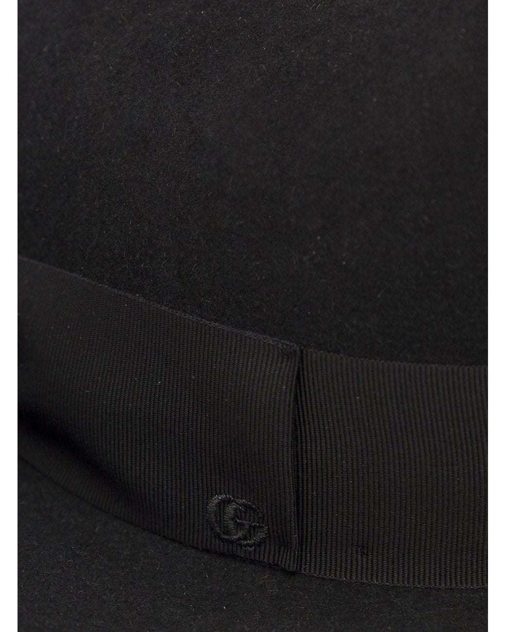 Gucci Black Felt Fedora Hat With Grosgrain Ribbon And Bow For Fw22