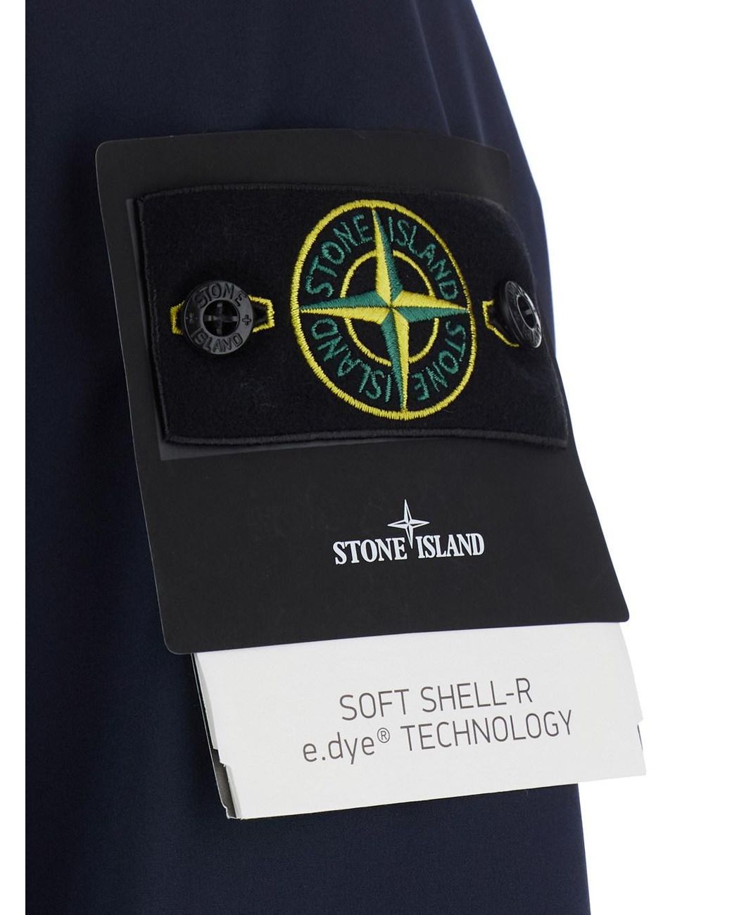 Stone Island Blue Soft Shell Jacket Tech Fabric Polyester Coat for men