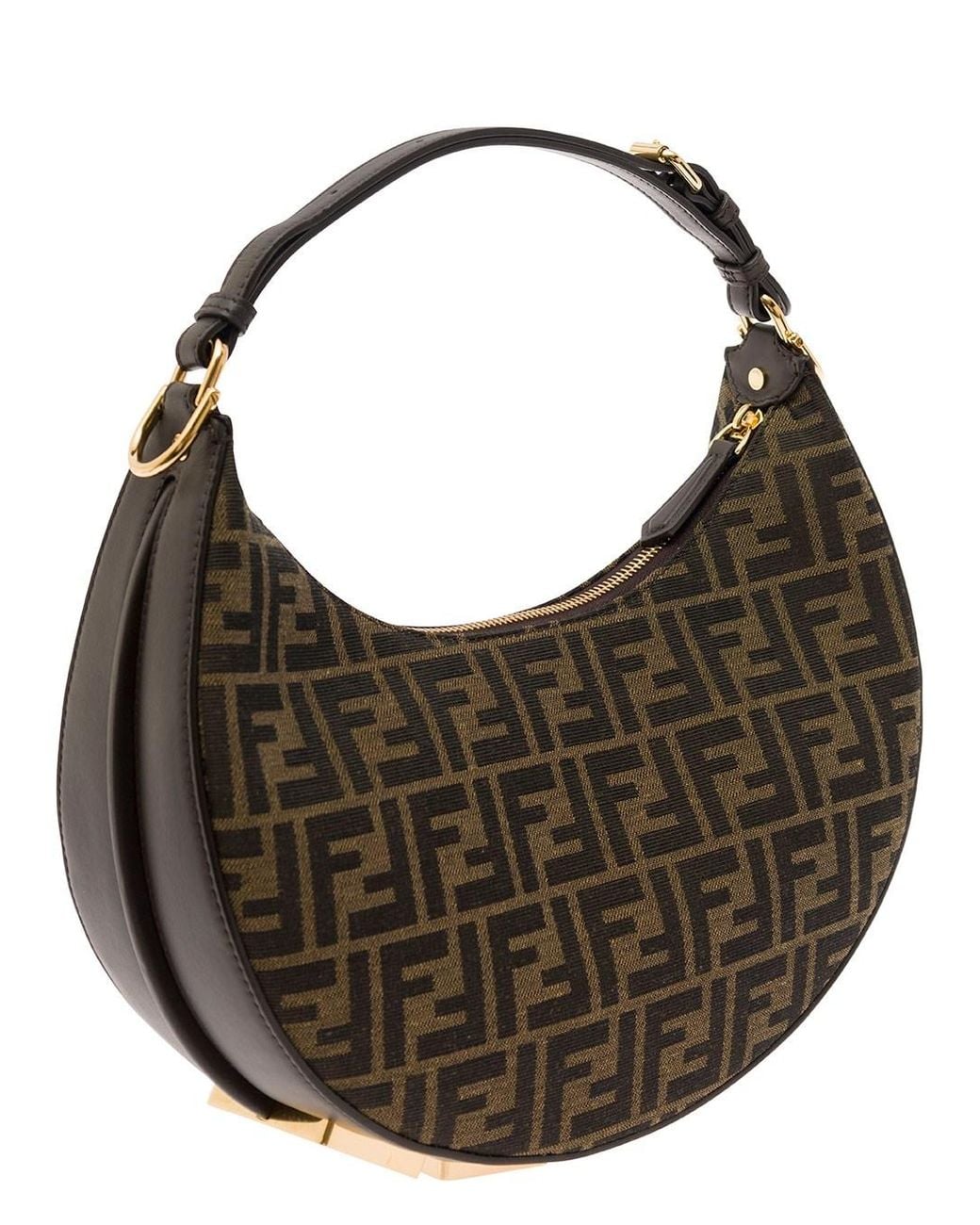 Fendi Brown 'Graphy Small' Handbag With Ff Motif