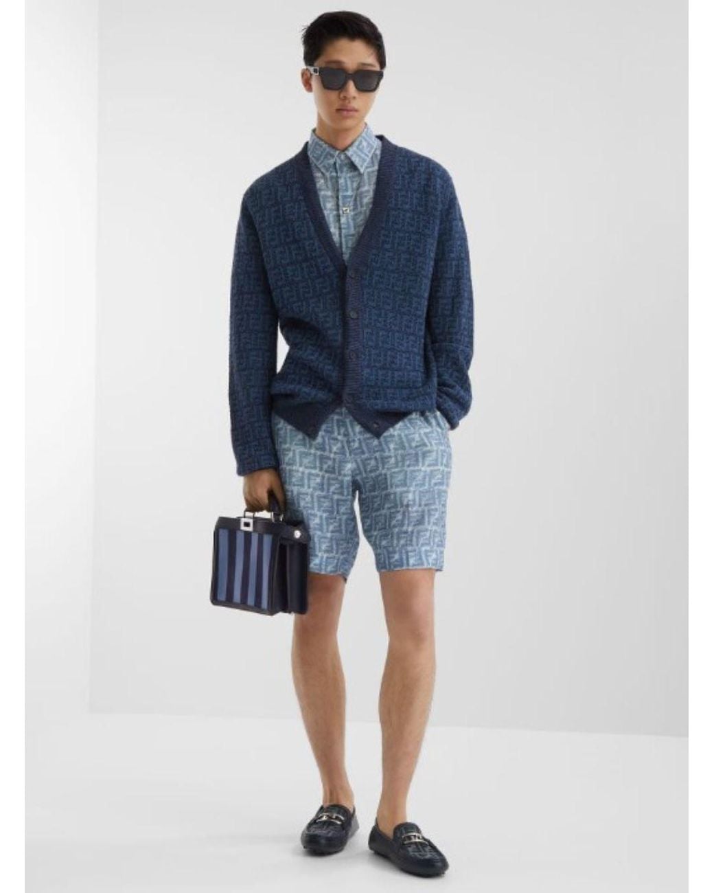 Fendi Blue Ff Crochet for men