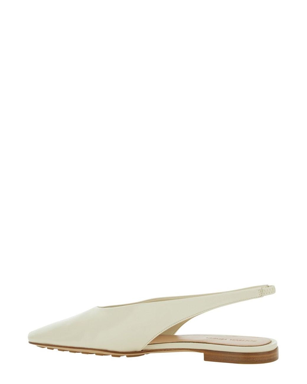 Bottega Veneta White 'Sofia' Slingback Ballerinas With Elastic Back