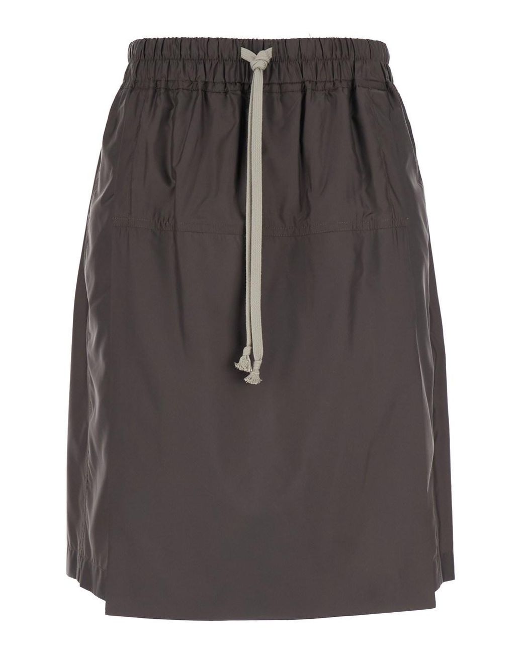 Rick Owens Gray Midi Skirt With Elasticate