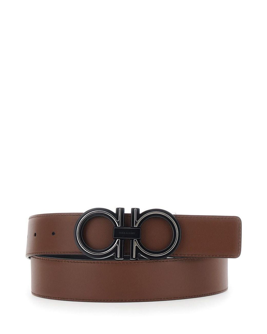 Ferragamo Black Belt Reversible Leather- Calf for men