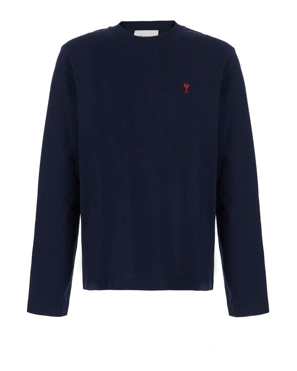 AMI Blue Long-Sleeved T-Shirt With Ami De Coeur Logo for men