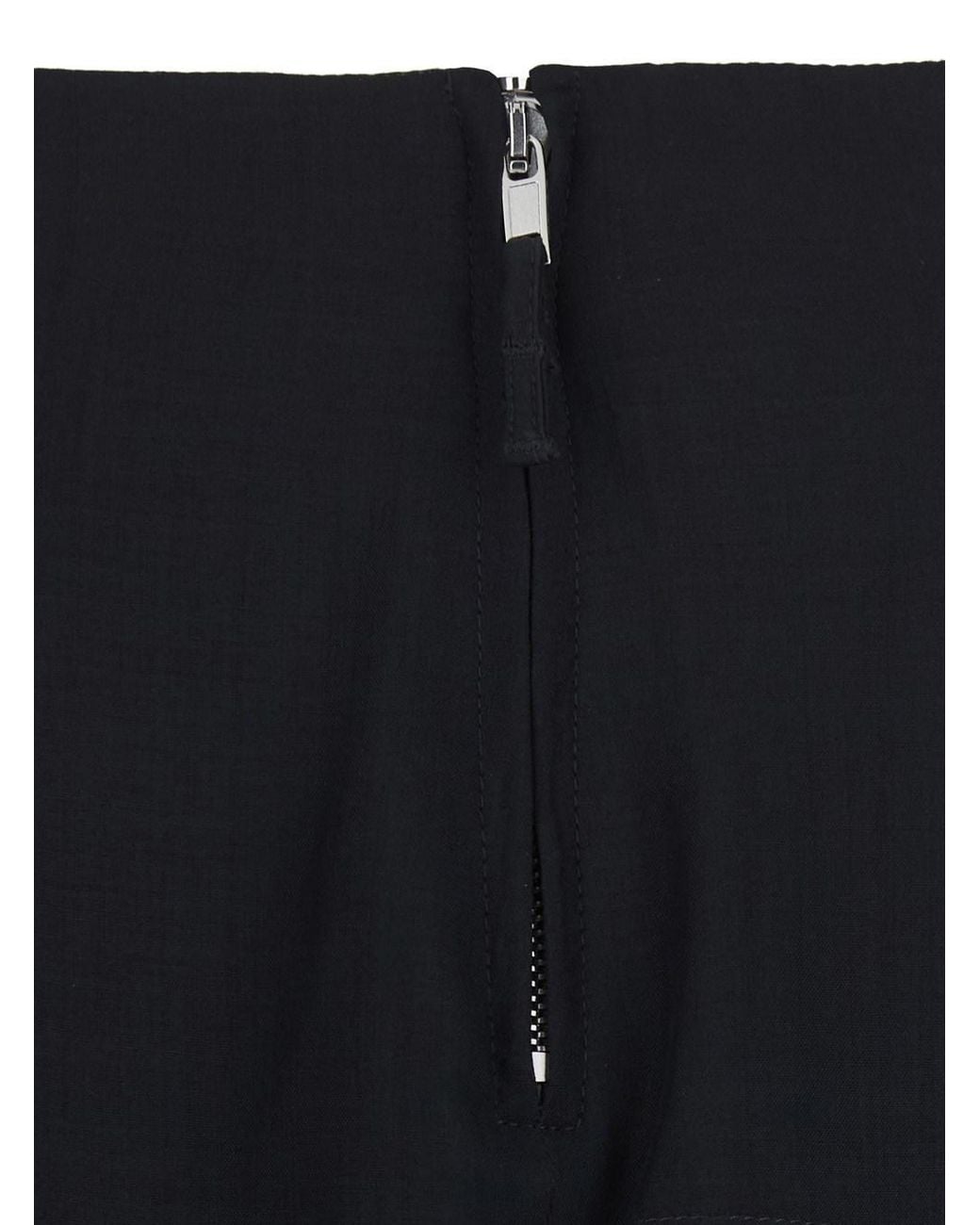 Rick Owens Blue Tech Fabric Sliced Mini Skirt For
