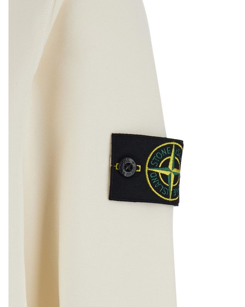 Stone Island White Hooded Sweatshirt Cotton Sweatshirts for men