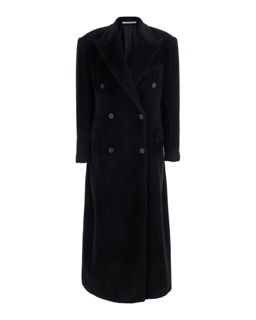 Tagliatore Black Alpaca Wool Oversize Coat Coat
