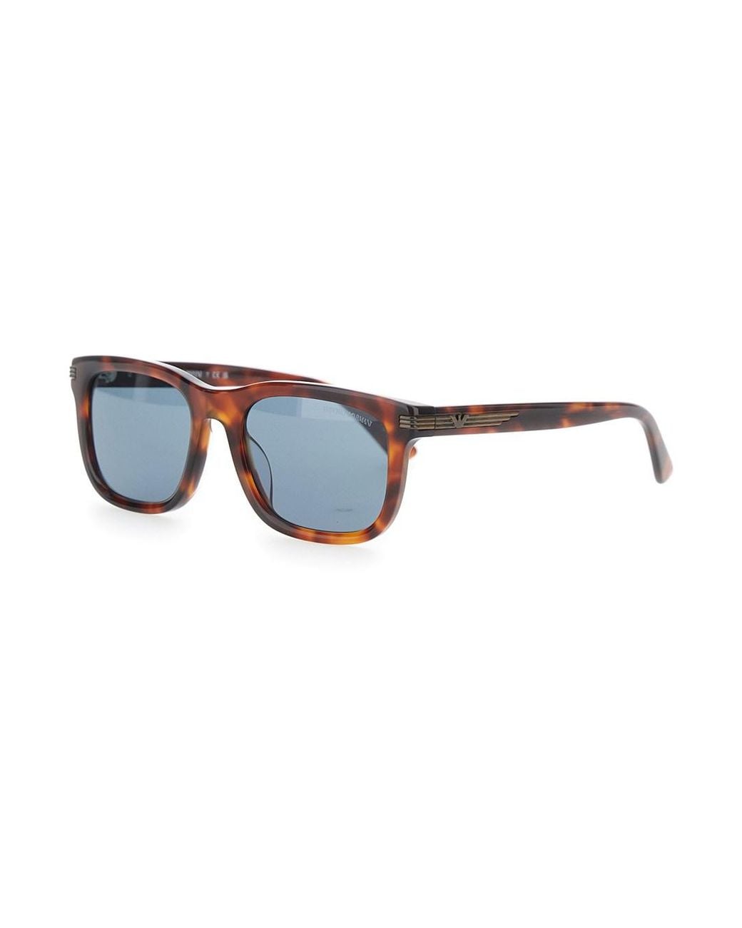 Emporio Armani Blue Square-Lens Sunglasses With Leopard-Print for men