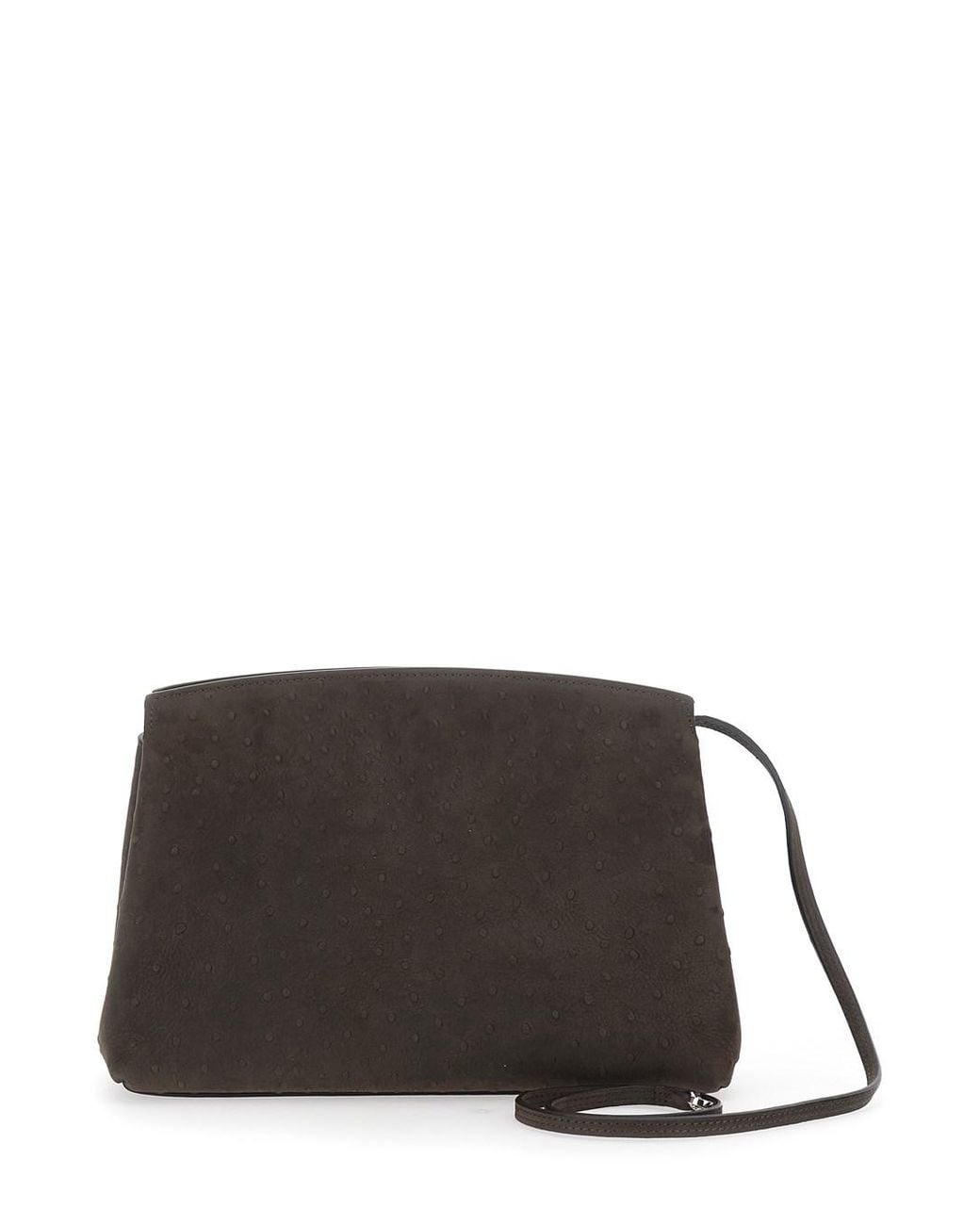 Liffner Black Clutch With Adjustable Shoulder Strap And Automatic Butt