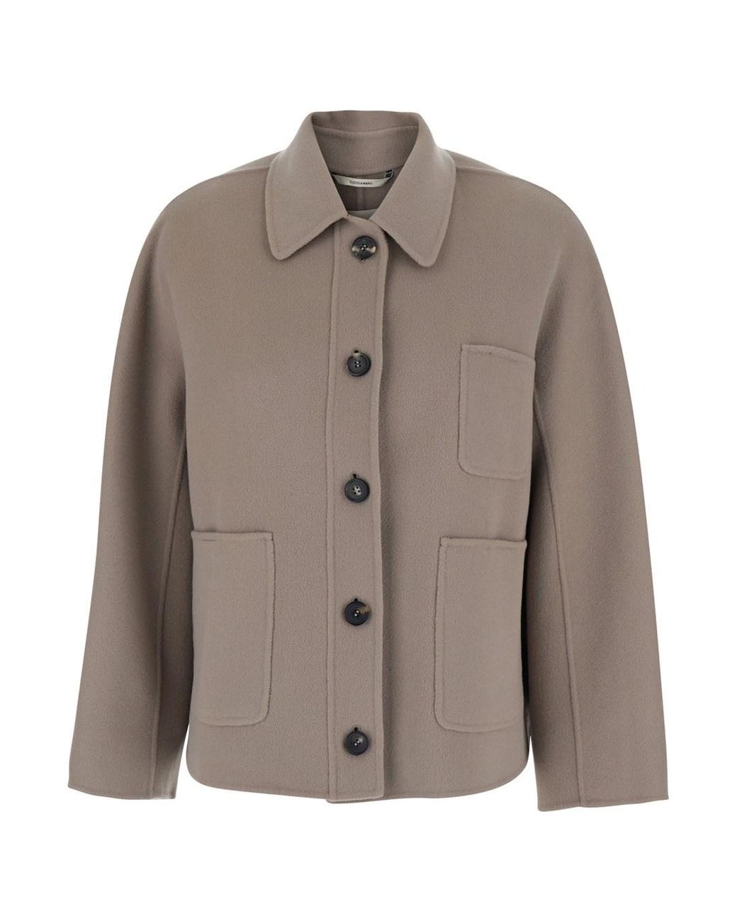 Max Mara Brown Jacket Chloe With Shirt Collar And Front Closure