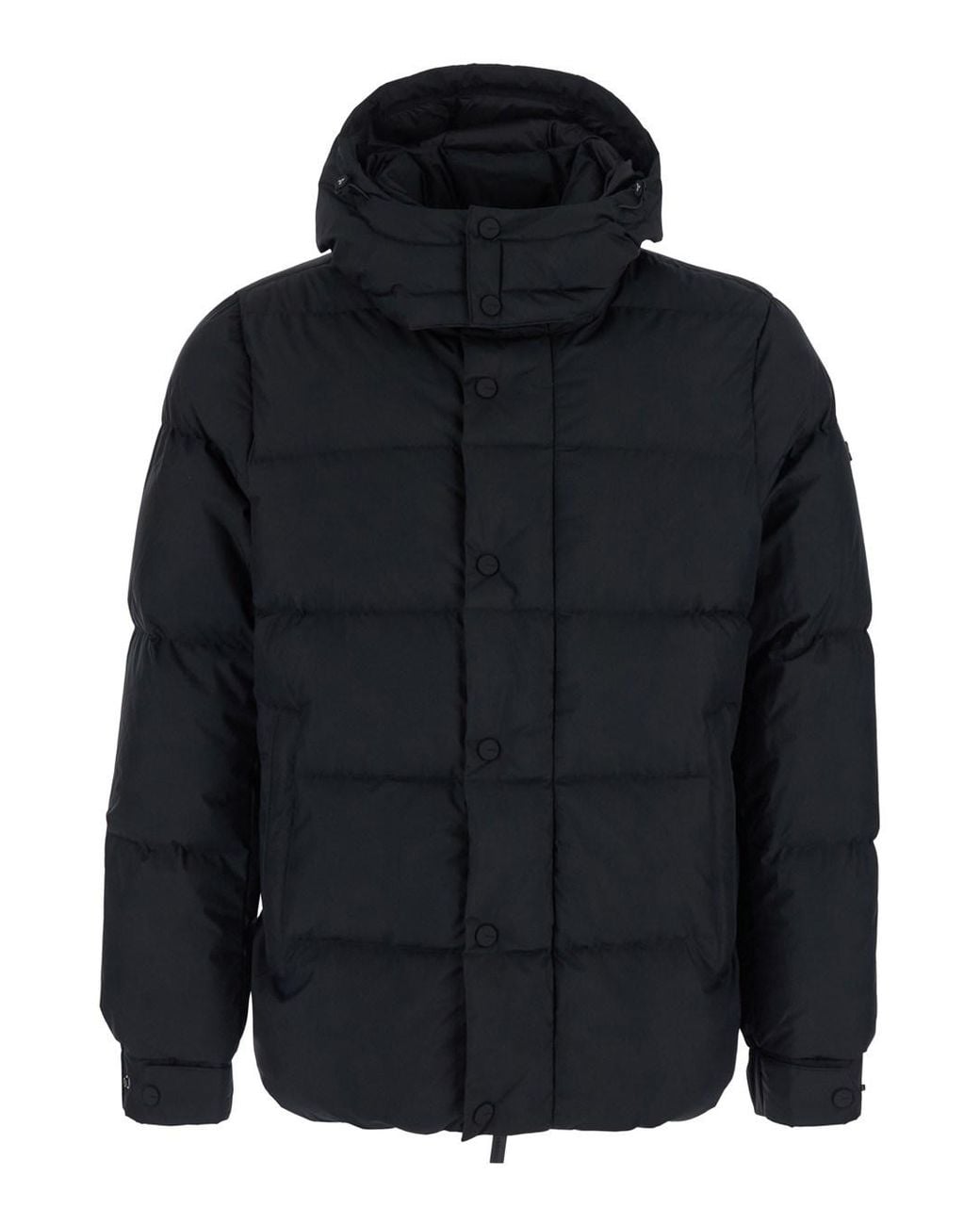 Heskimo Blue Down Jacket With Fixed Hood And Long Sleeves for men