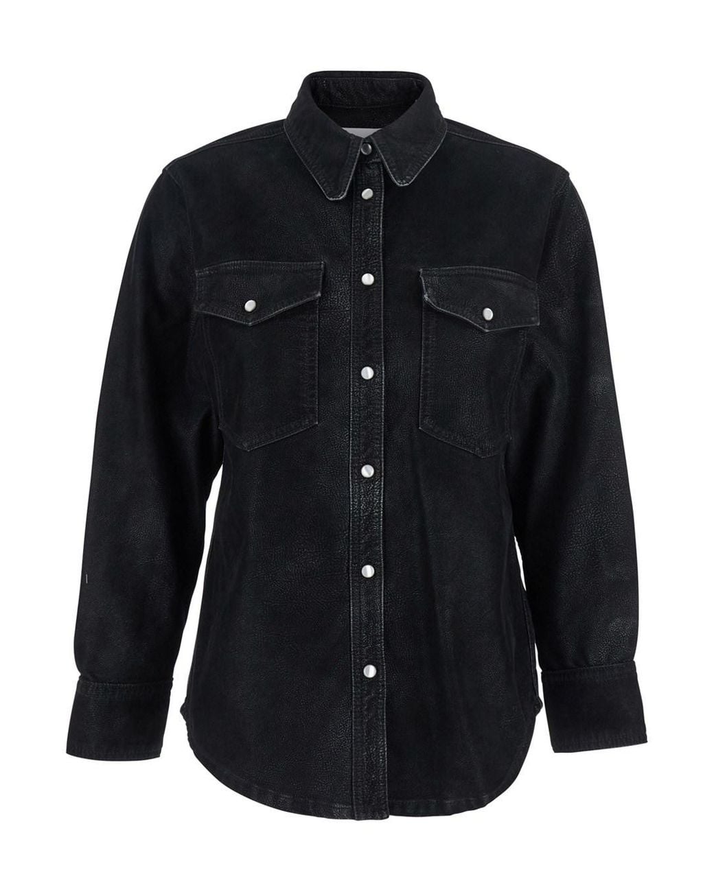 Isabel Marant Blue 'Karima' Shirt With Classic Collar And Two Front Patch Pockets