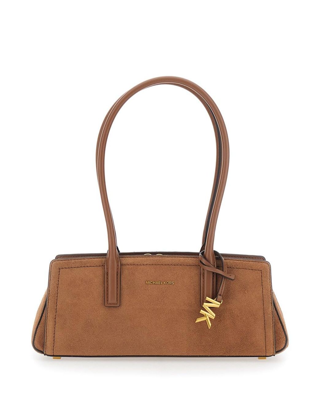 MICHAEL Michael Kors White Shoulder Bag Laila Suede Cowhide Leather