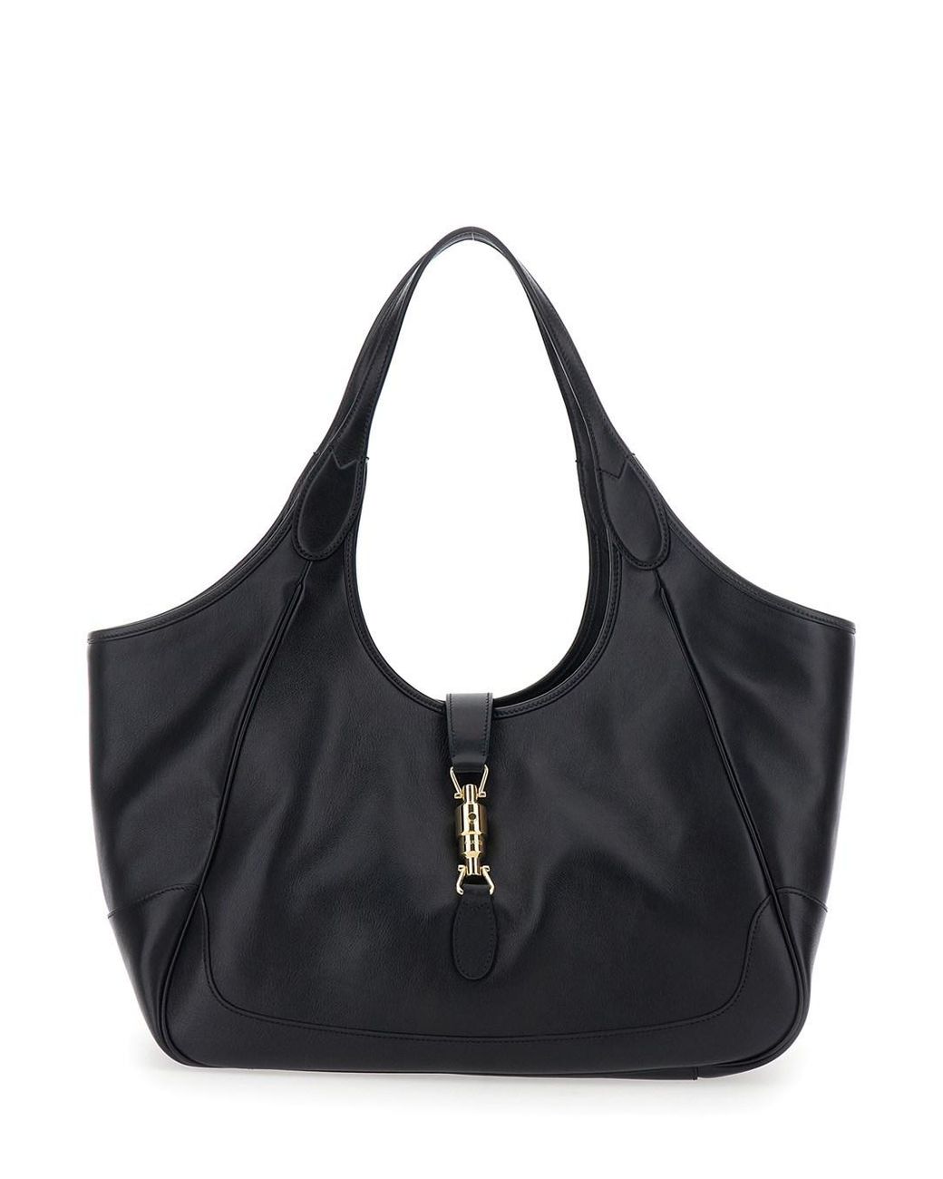 Gucci Black 'Jackie' Shoulder Bag With Two Top Handles And Front Closu