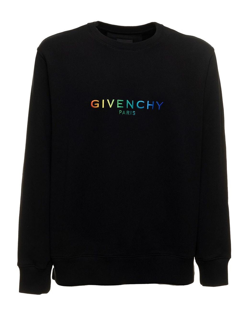 Givenchy Man 's Cotton Crew Neck Sweatshirt With Pride Logo in Black ...