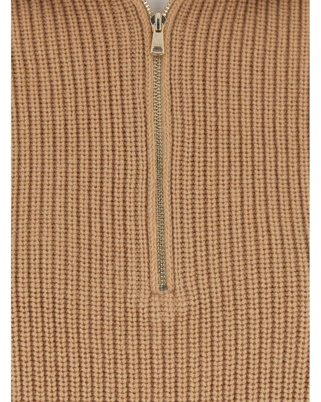 Max Mara Natural Wool And Cashmere Blend Turtleneck Sweater Tops
