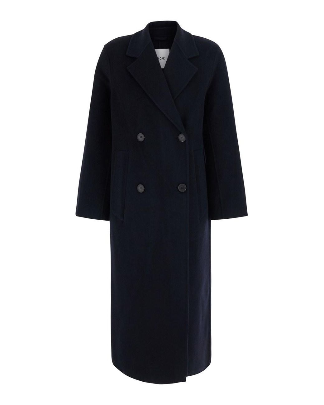 IVY & OAK Blue 'Clara' Double-Breasted Coat With Notched Revers And Long