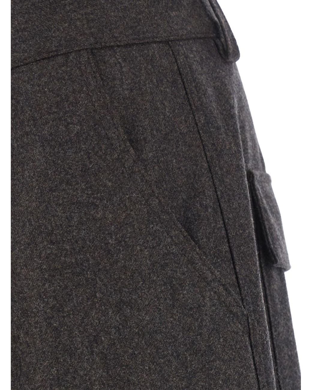 Brunello Cucinelli Gray Pants With Cargo Pockets And Belt Loops for men