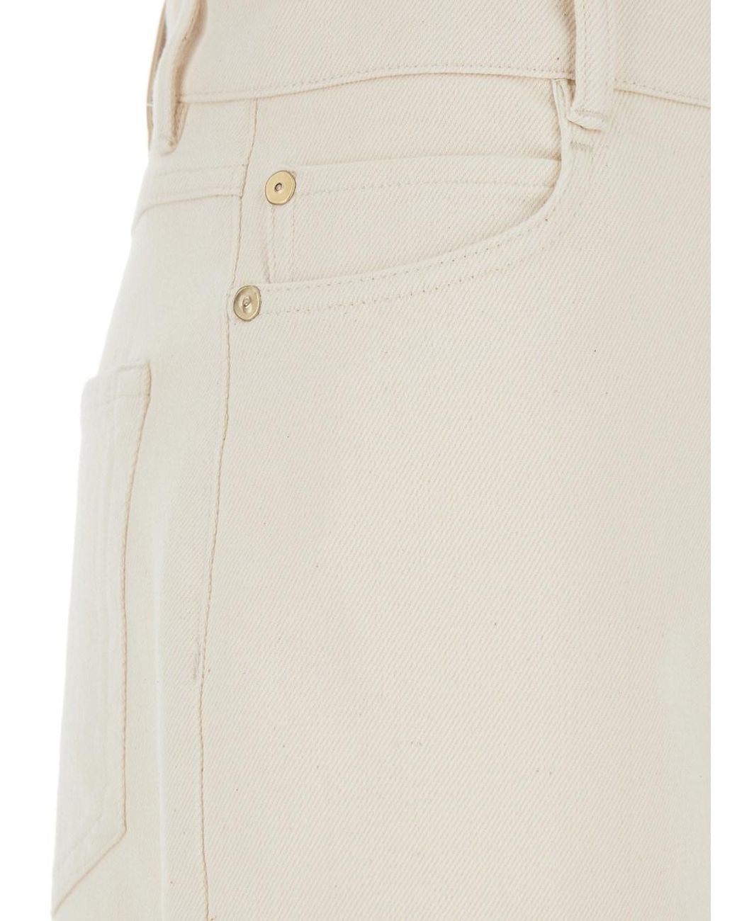 Max Mara White 'Zarina' Jeans With Belt Loops And Logo Patch On The