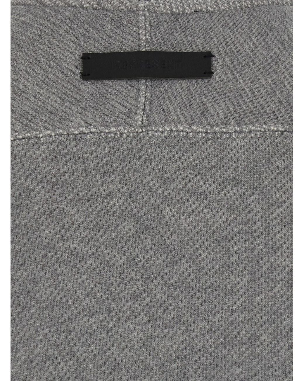 Represent Gray Crewneck Sweatshirt With Logo Patch On The Back for men