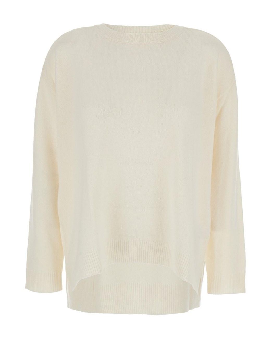 P.A.R.O.S.H. White Lightweight Knit Sweater With Relaxed Fit