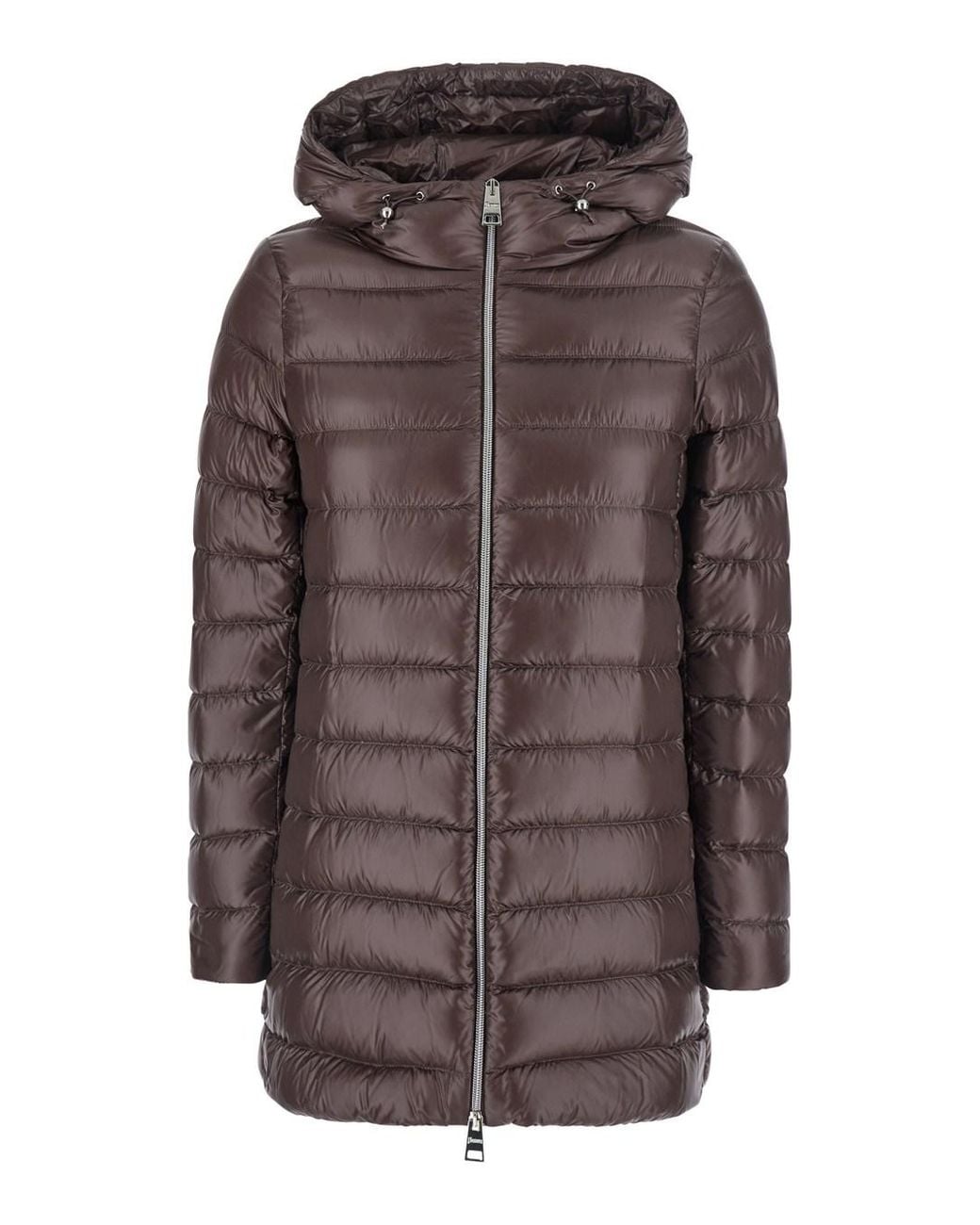 Herno Brown Down Jacket Tech Fabric Puffer