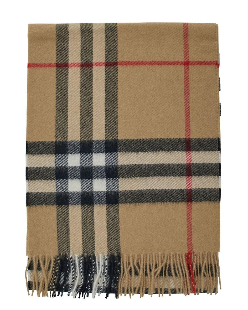 Burberry Natural Scarf With Check Motif