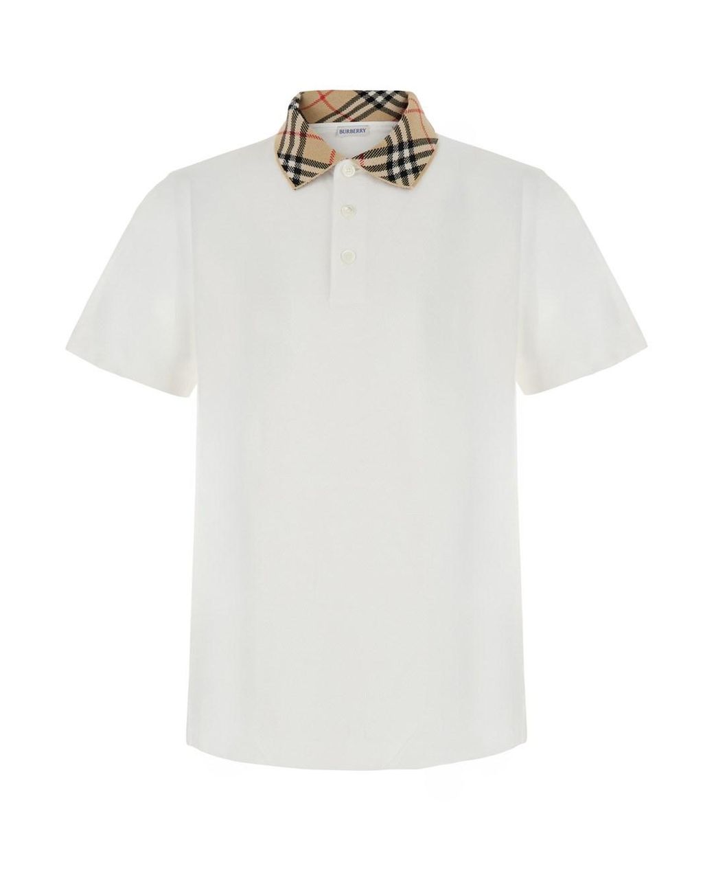Burberry White T‑Shirt With Front Logo, Cotton T-Shirts for men