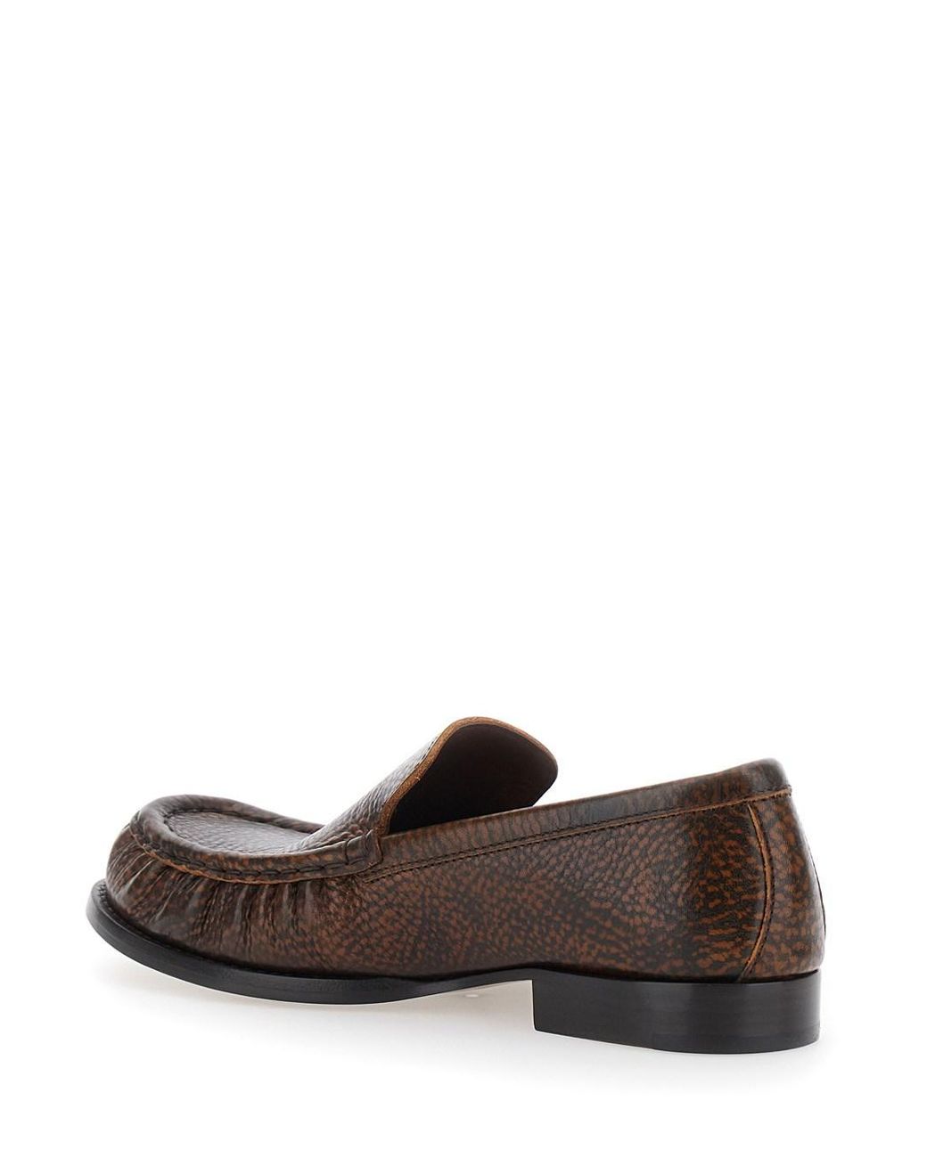 Dries Van Noten Brown Loafers With Calf Details For