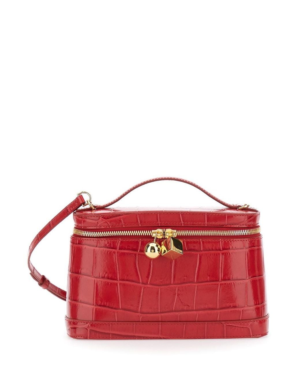 Jacquemus Red Le Petit Vanity Is A Calf Leather Crossbody Bag