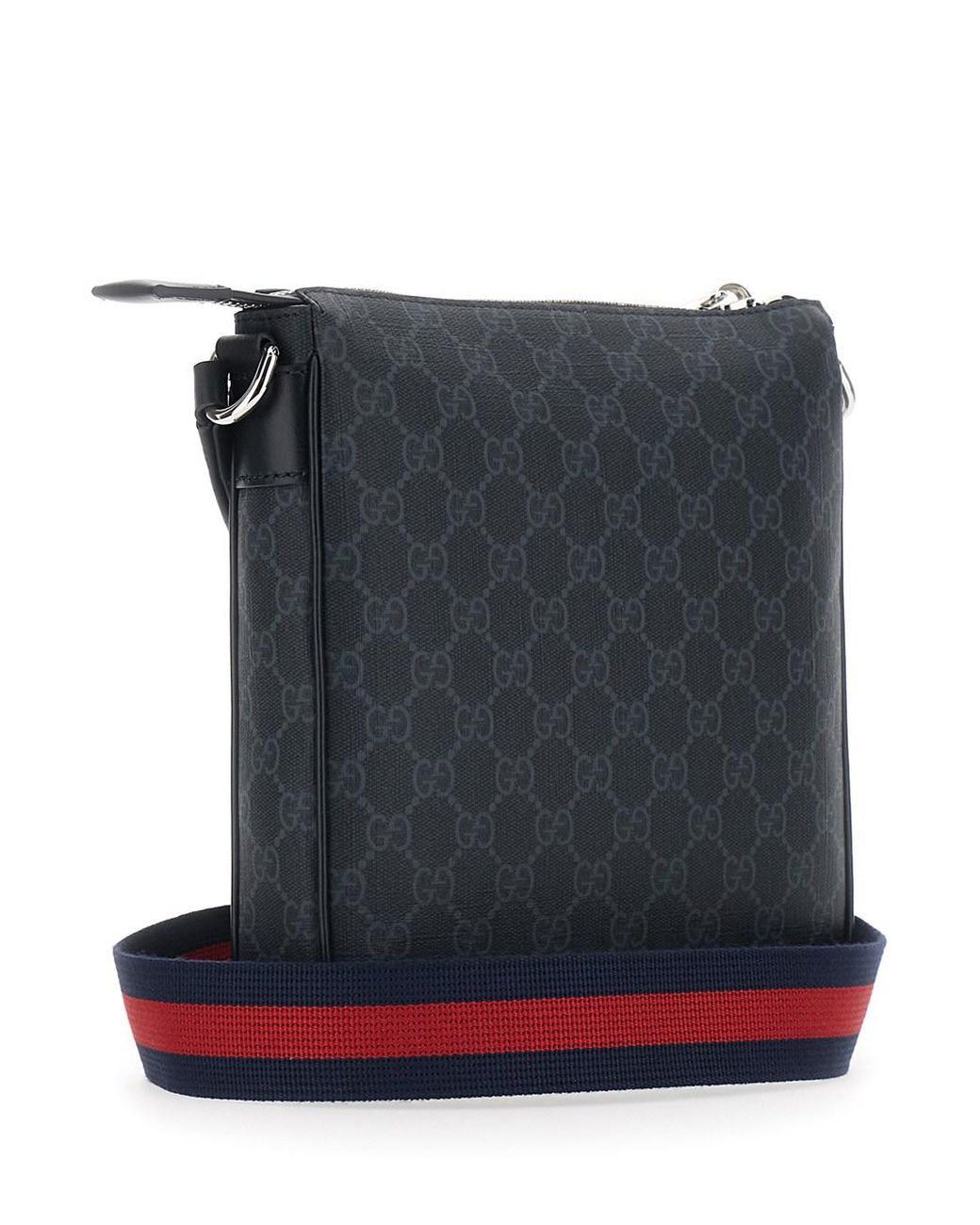 Borsa A Tracolla Con Tracolla Regolabile Con Motivo Web E Una Ta di Gucci in Black da Uomo