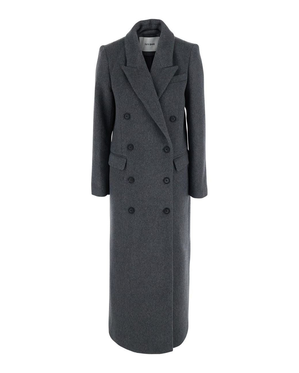 IVY & OAK Black Chloris Coat Is A Long Coat With Notched Revers And Pockets. M
