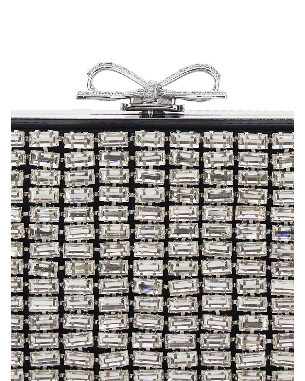Self-Portrait Gray Clutch Bag Mesh Polyester