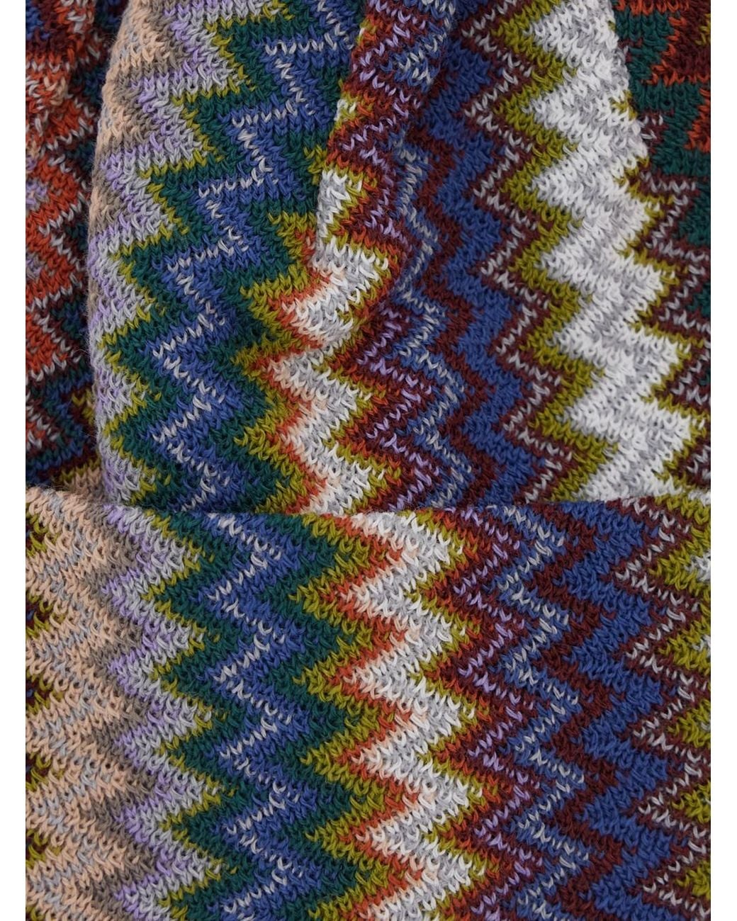 Missoni Blue Beanie Wool Blend Jacquard Acrylic Hat for men