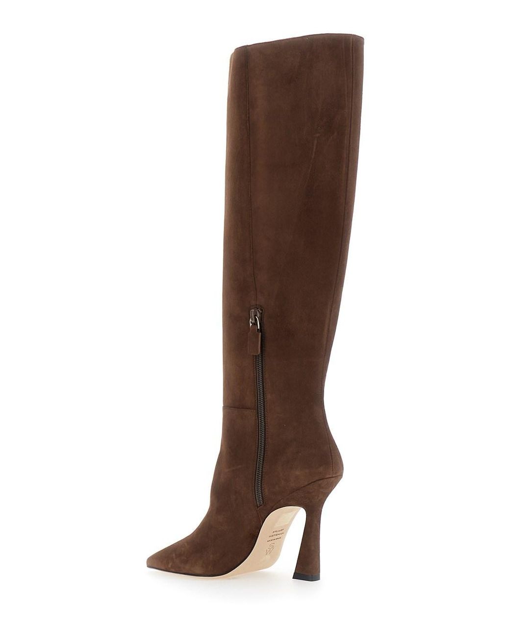 Stuart Weitzman Brown Boots Vinnie Zip 100 Leather