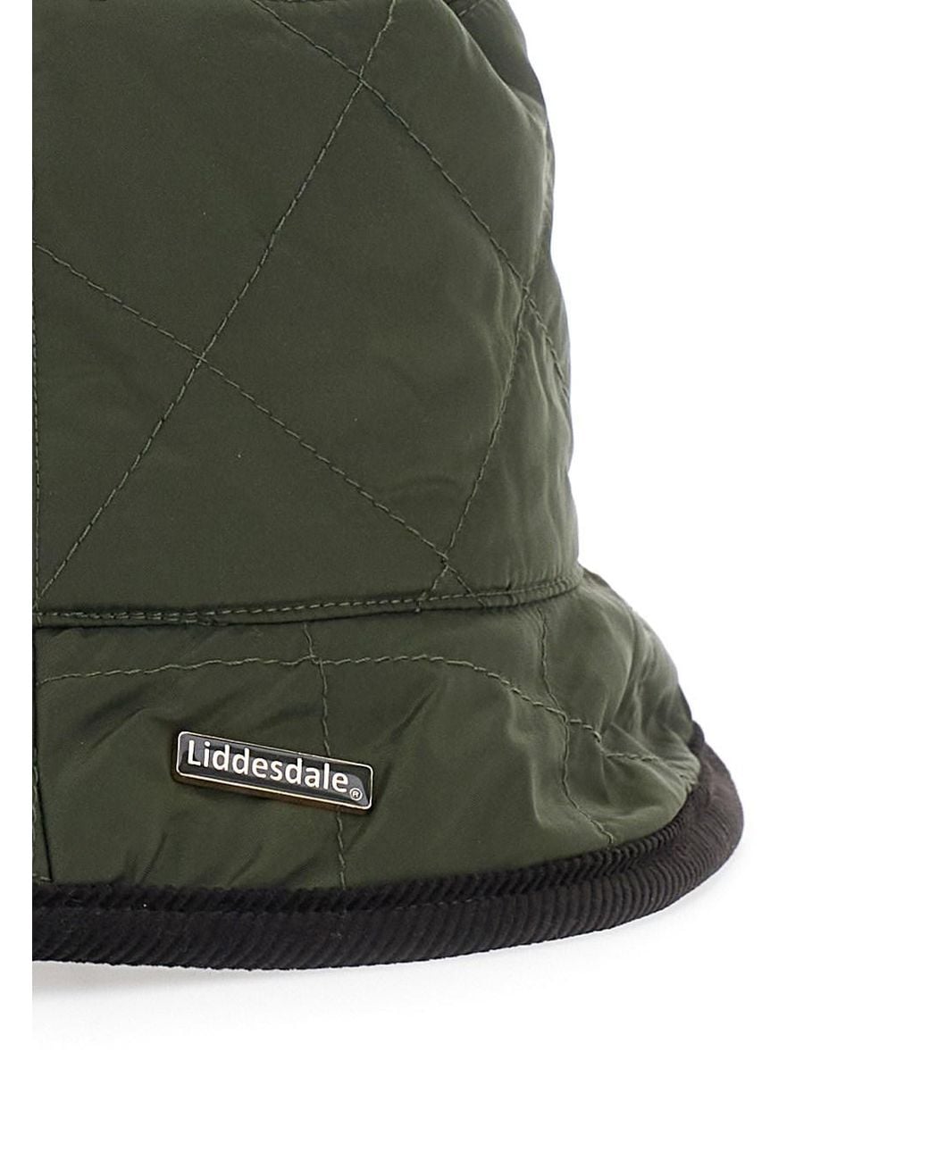 Barbour Green Reversible Quilted Hat With Pockets And Patch for men