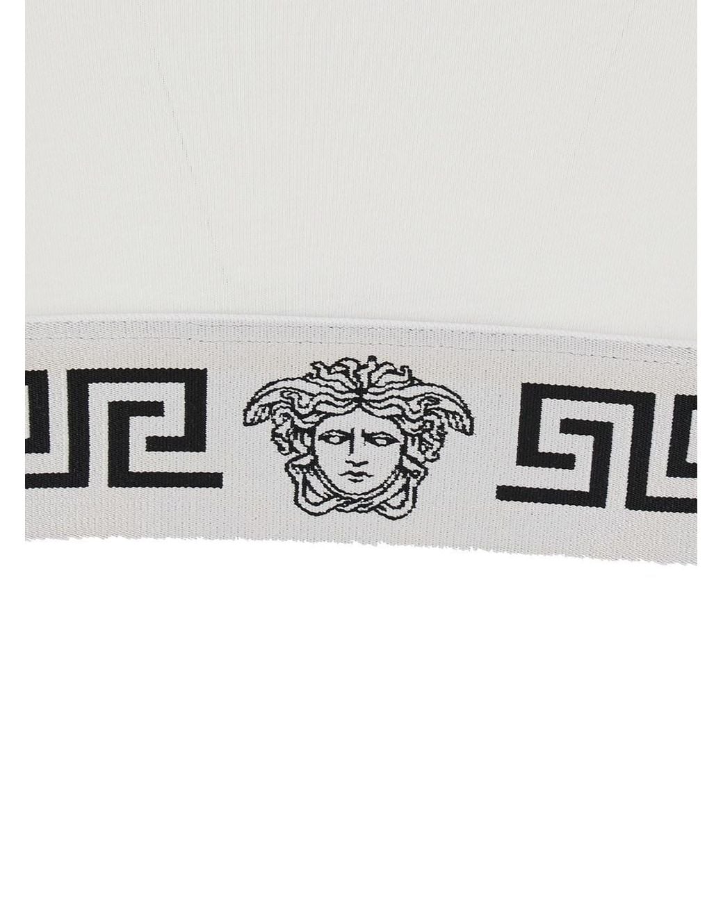 Versace White Top With Elasticized Design And Logo Band
