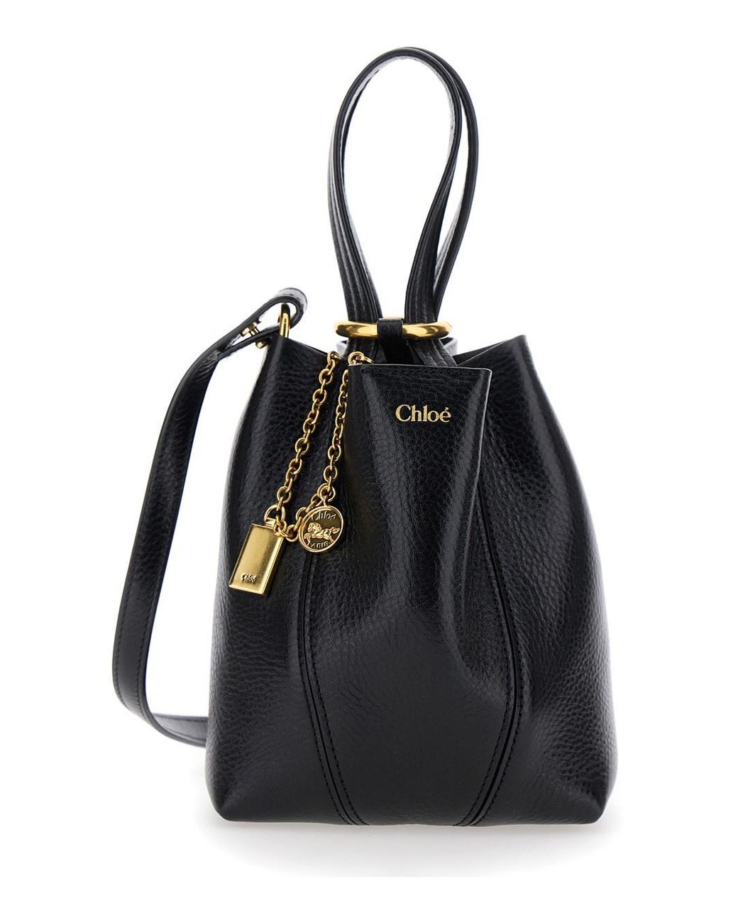 Chloé Black Shoulder Bag Spin Leather