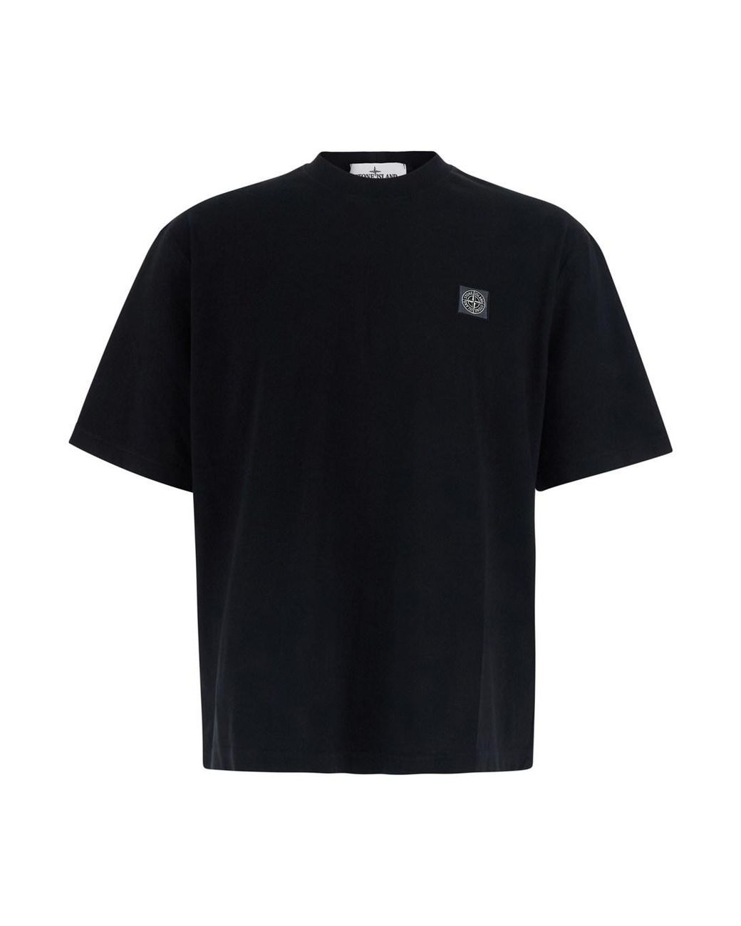 Stone Island Black T-Shirt Heavyweight Crew Neck T-Shirts for men