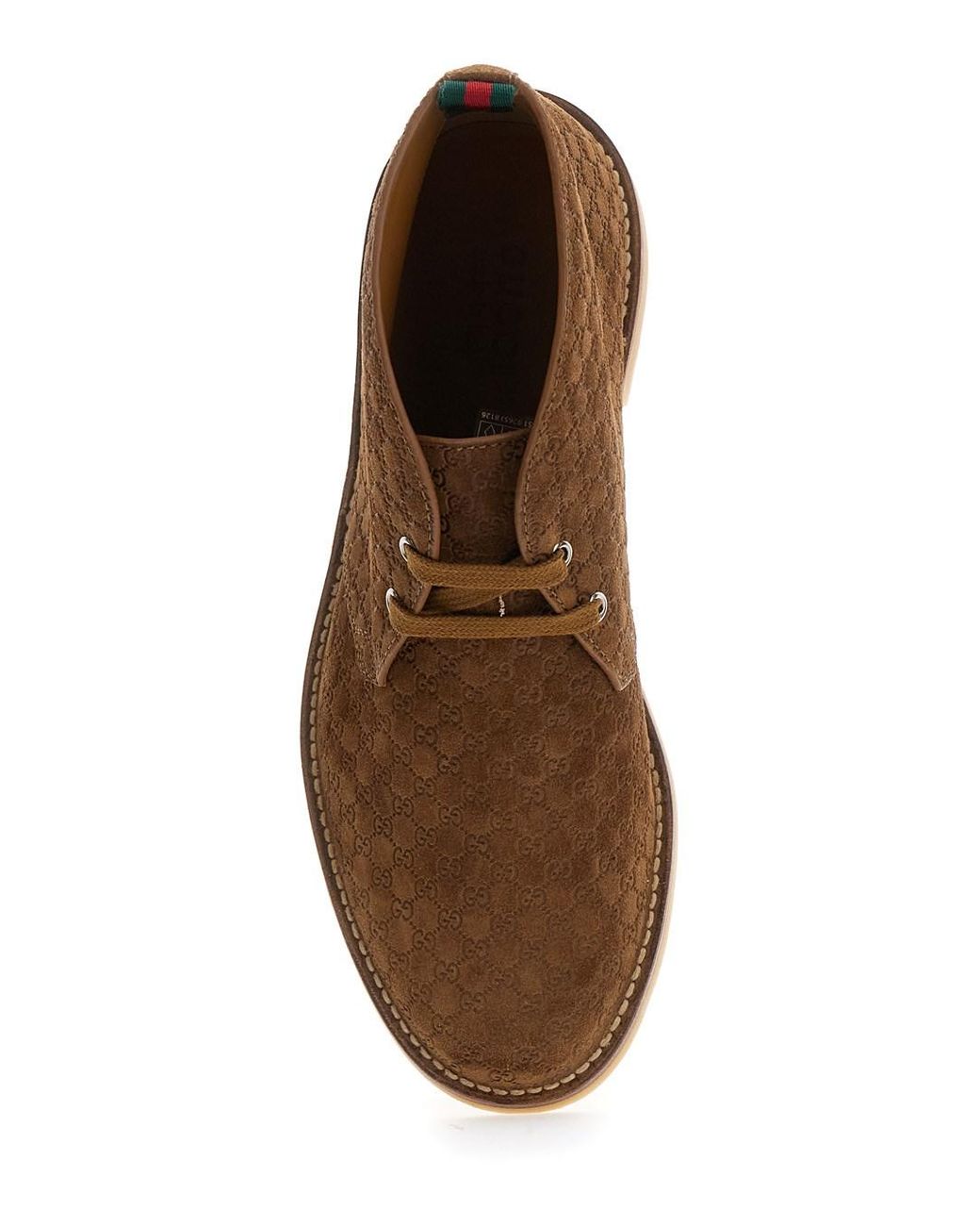 Gucci Brown Ankle Boots With Web Detail Calf for men
