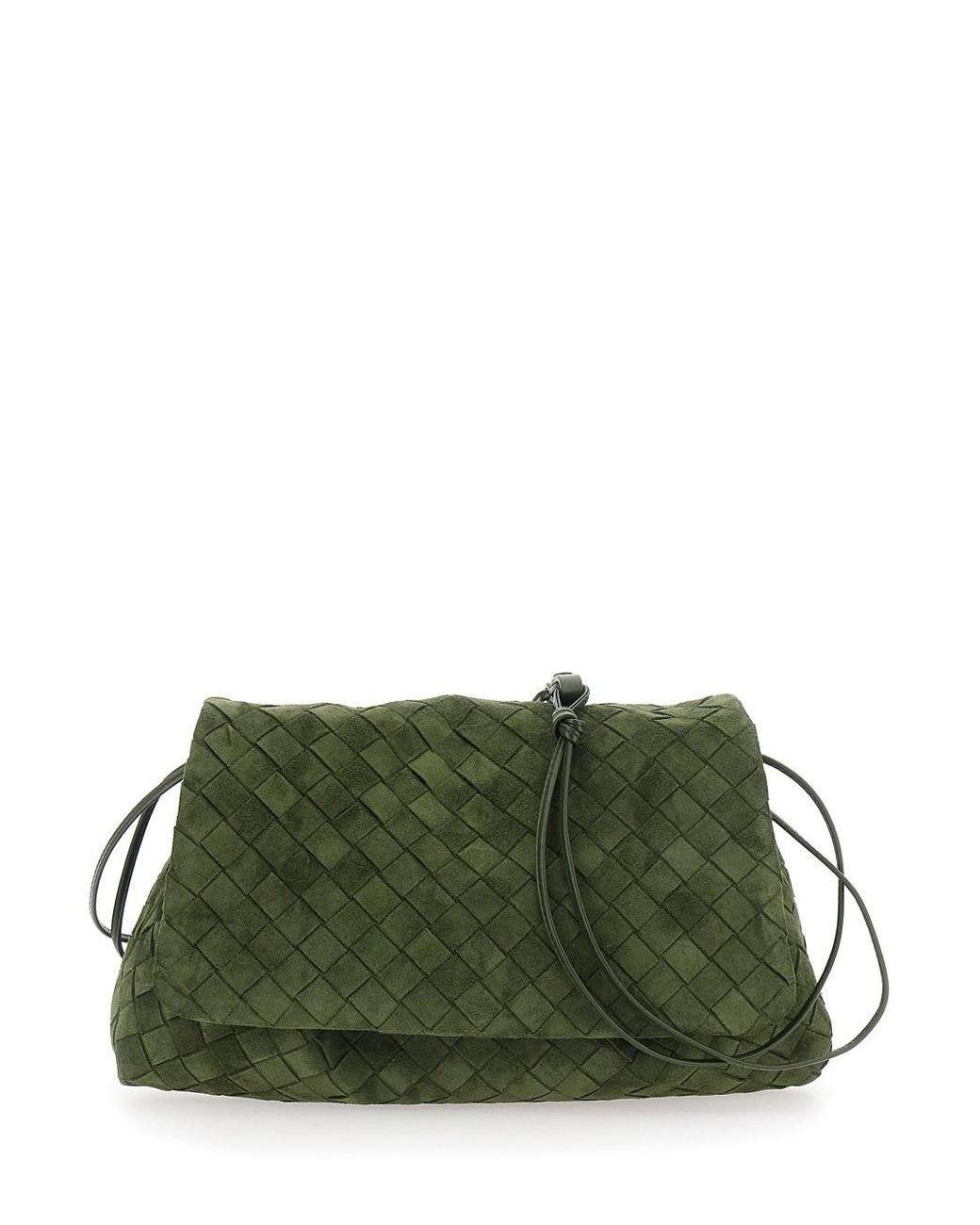 Bottega Veneta Green 'Giorno' Crossbody Bag With Adjustable Strap And
