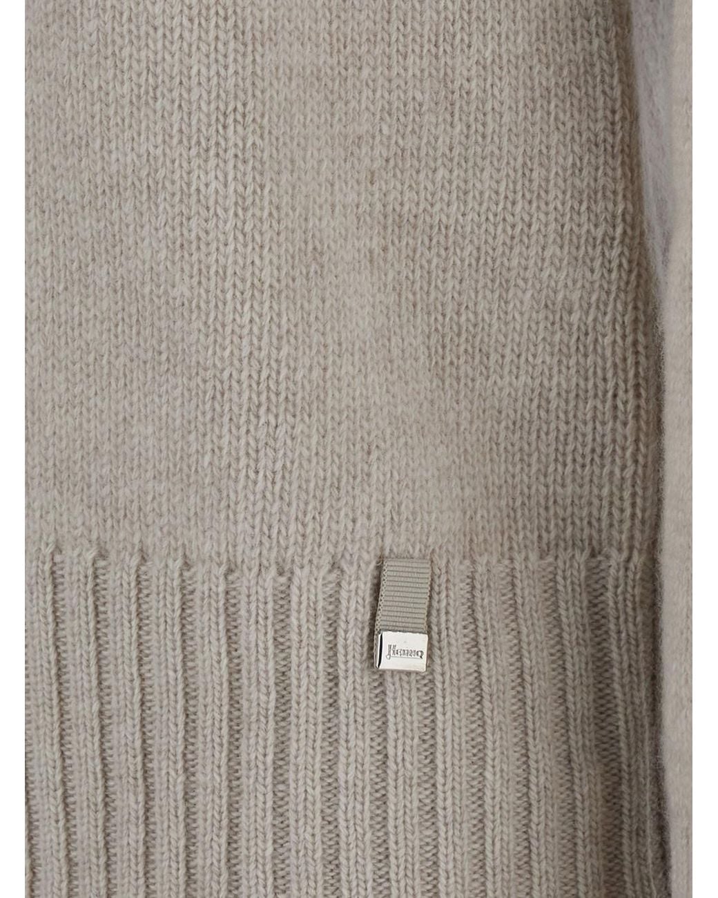 Herno Gray Crewneck Wool Jumper Tops