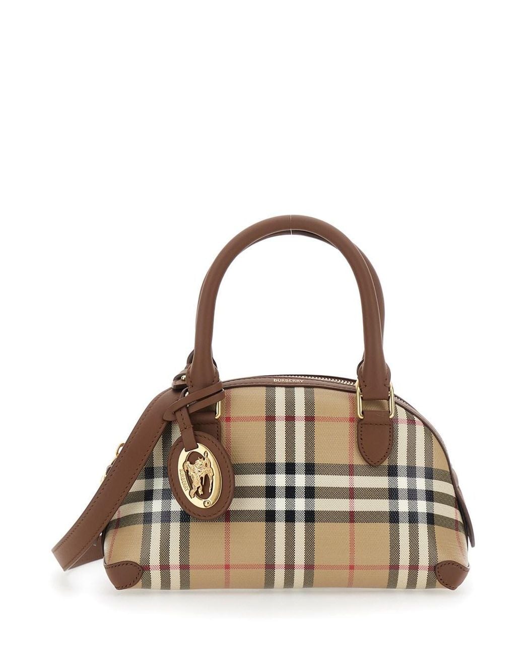 Burberry Metallic 'Primrose' Handbag With Ekd Leather Tag And Adjustable