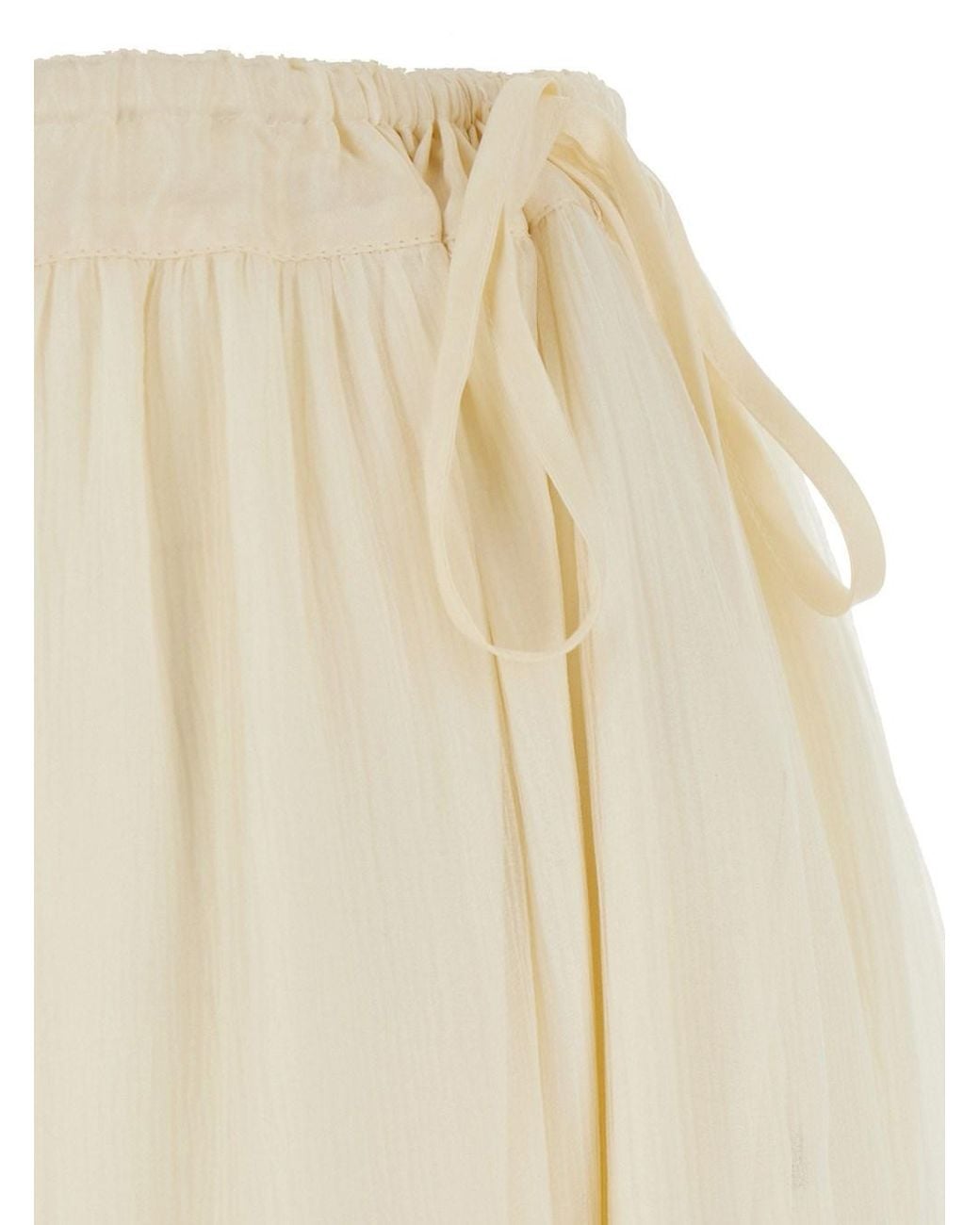 Chloé Natural Silk Skirt With Elegant Details