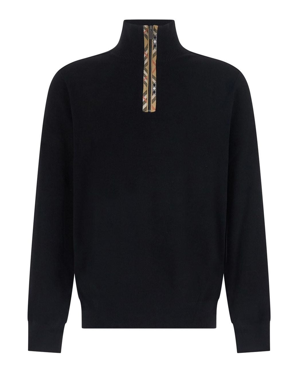 Burberry Blue Half-Zip Merino Sweater For for men