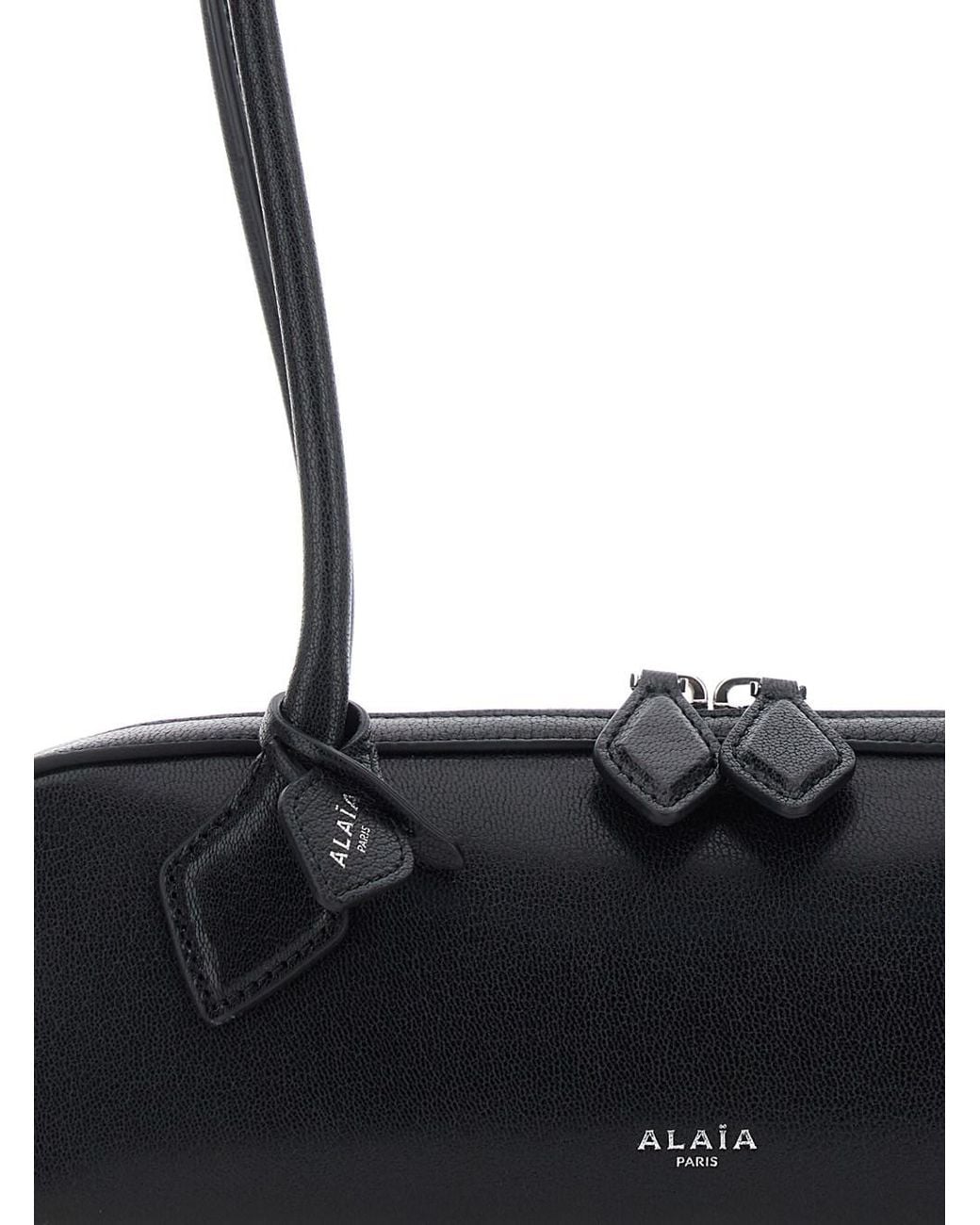 Alaïa Black Teckel Small Goatskin Bag With Leather Detail