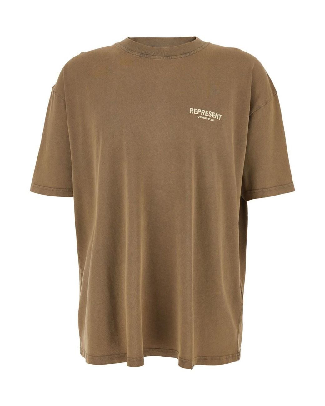 Represent Brown T-Shirt With Logo — Cotton for men