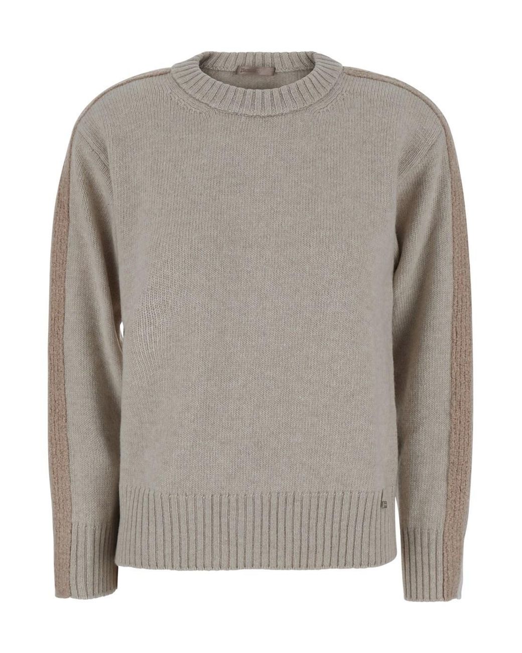 Herno Gray Crewneck Wool Jumper Tops